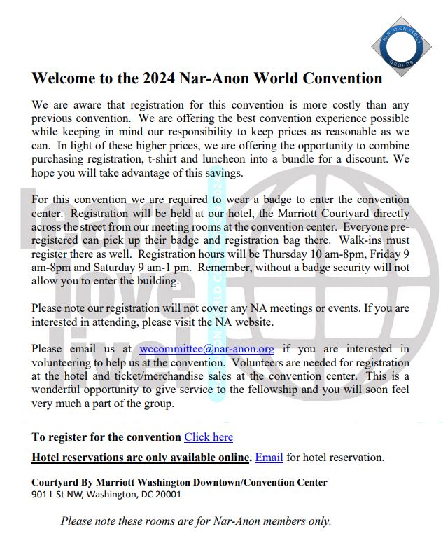 2024 Nar-Anon World Convention